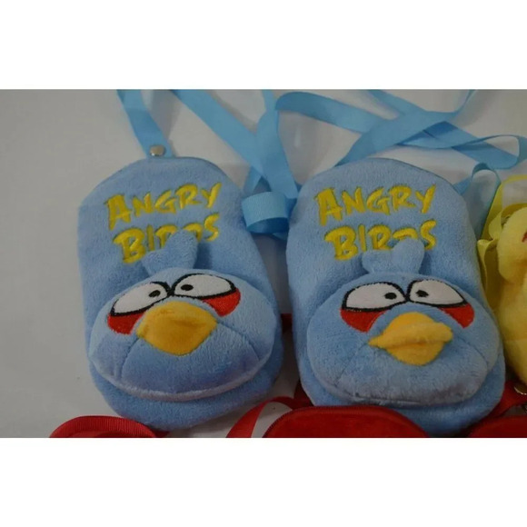 Angry Birds Plush Zipper Pouch Lot of 5 Miniature Carry  Bags Phone Case EX - Picture 4 of 9